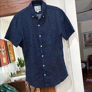 Bonobos Slim Fit Lightweight Cotton Navy Blue SS Shirt
